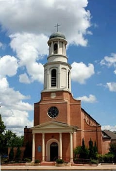 Historic Catholic church brick architecture